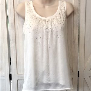 WHBM flowy boho studded sleeveless top Women’s M
